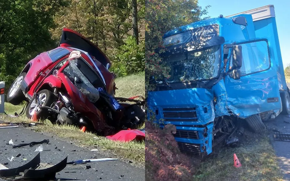 Řidič přejel z ničeho nic do protisměru. Po čelním střetu s kamionem zemřel