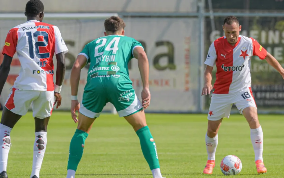Fotbalisté Slavie porazili 3:0 Rapid Vídeň a na soustředění uspěli i podruhé.