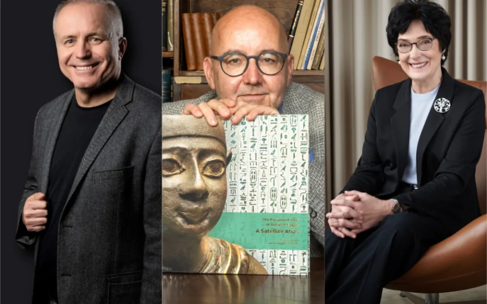 Miliardář Pavel Sehnal, egyptolog Miroslav Bárta a akademička Eva Zažímalová.