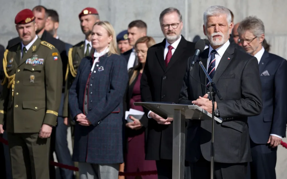 Je správné, že se stavíme za práva napadené Ukrajiny, řekl prezident při pietním aktu na Vítkově