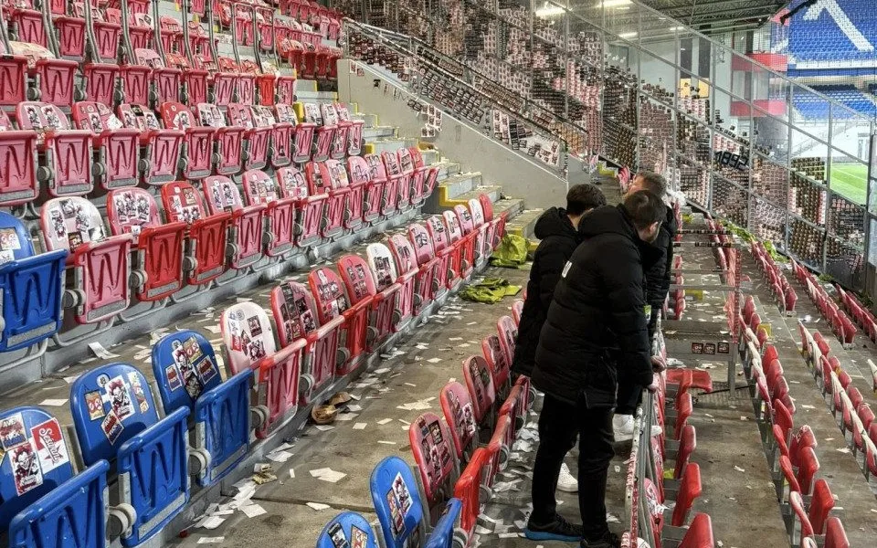 Fanoušci Slavie způsobili na stadionu Plzně škody za stovky tisíc