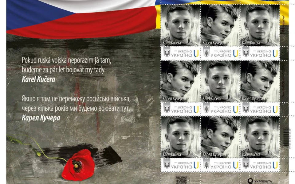 Ukrajina vydala známky s Karlem Kučerou, českým dobrovolníkem, který padl u Bachmutu