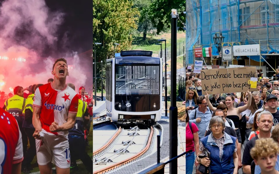 KVĚTEN 2026: Ostuda i triumf Slavie, představení lanovky a zase další demonstrace